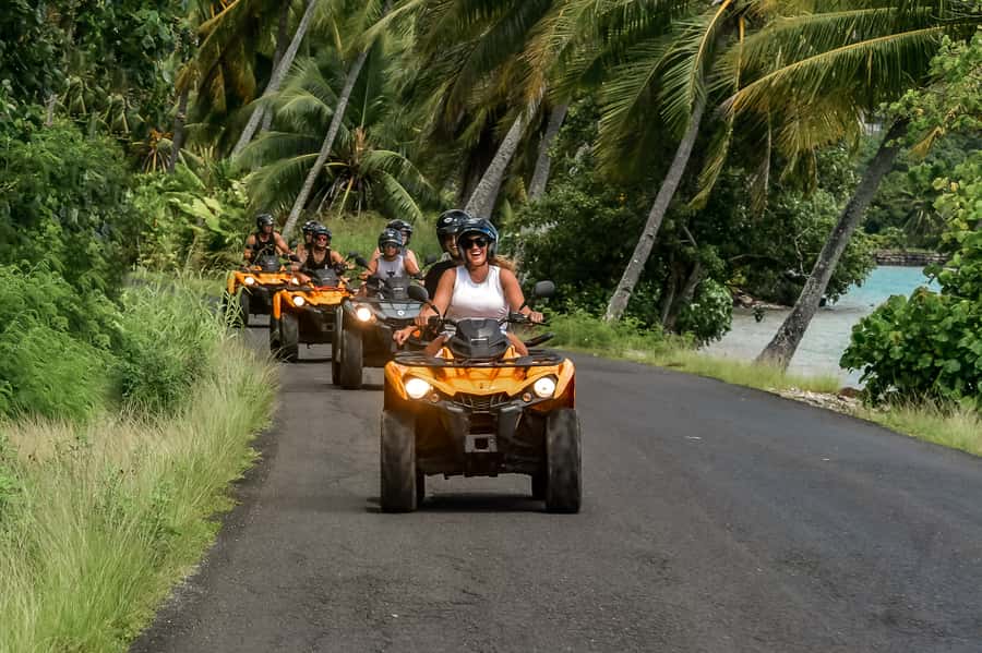 Bora Bora: Combo ATV & Jet Ski Day Trip with Polynesian BBQ - ATV roads, three viewpoints, and WWII guns