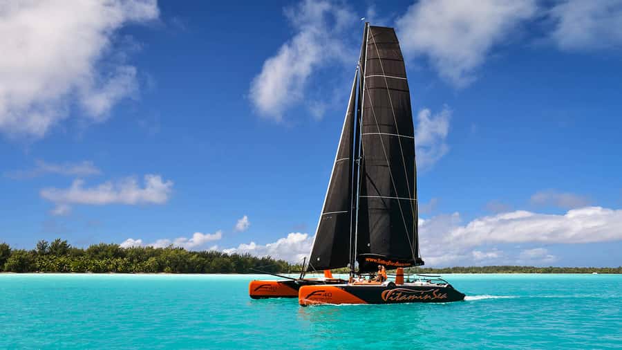 Bora Bora: Sunset Catamaran Cruise with Snacks and Drinks - A small catamaran with room to breathe