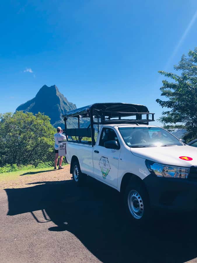 Moorea:4X4 safari excursion between land and sea with lunch - Belvedere and the twin-bay view