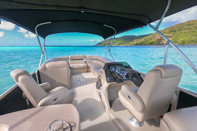 Toa Boat Bora Bora Private Lagoon tour On Majestic Pontoon Boat - Drinks, tropical fruit, and the alcohol question