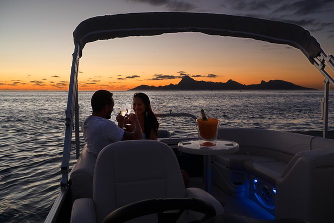 Toa Boat Bora Bora Private Sunset On Majestic Pontoon Boat - A private pontoon built for sunset, not speed