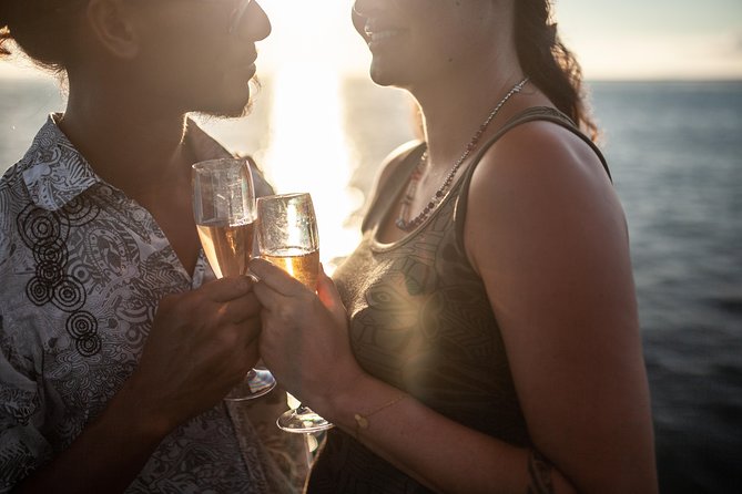 Toa Boat Bora Bora Private Sunset On Majestic Pontoon Boat - What the 3:00 pm departure means