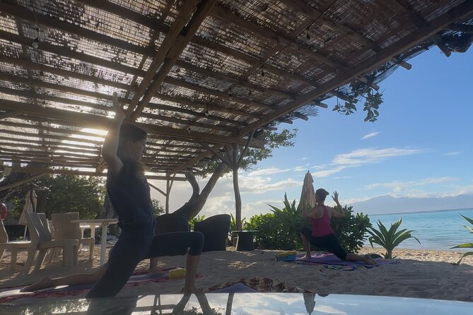 Yoga at sunrise at Sofitel Moorea, overlooking Tahiti - Who will enjoy this Moorea yoga class