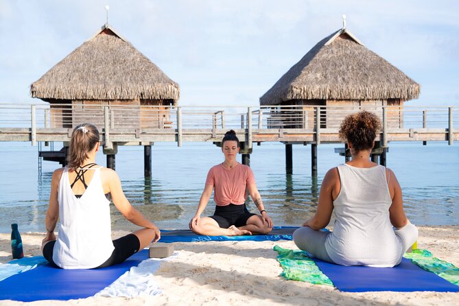 Yoga on the paradise beach of Manava Moorea - Starting the Morning at Manava Resort